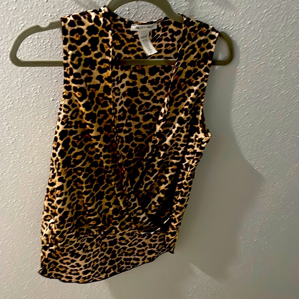 Cheetah print blouse, silk finish